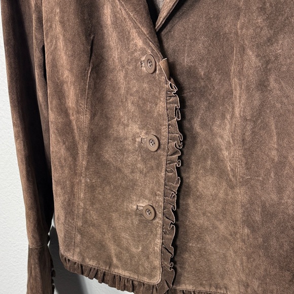 Retro Y2K In Suede Women's Brown Suede Jacket - Picture 4 of 7